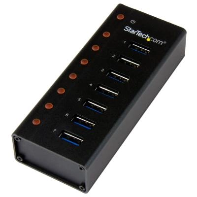 7-Port USB 3.0 Hub - Desktop or Wall-Mountable Metal Enclosure