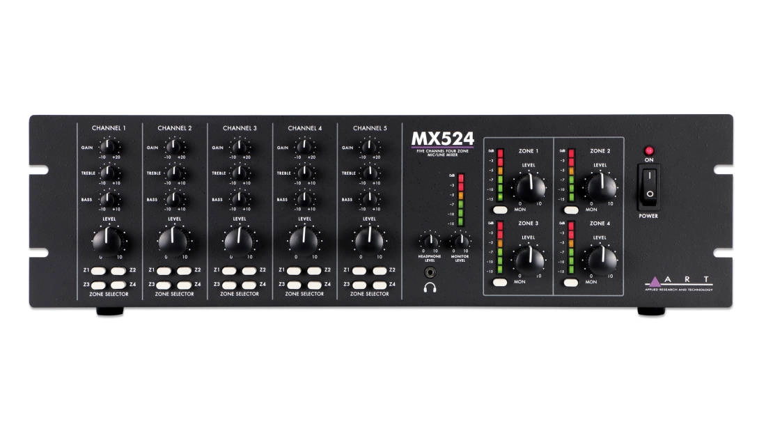 MX524 Five Channel Four Zone Mixer