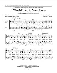 I Would Live In Your Love - Chatman - SATB