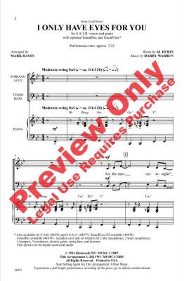 I Only Have Eyes for You - Dubin/Warren/Hayes - SATB
