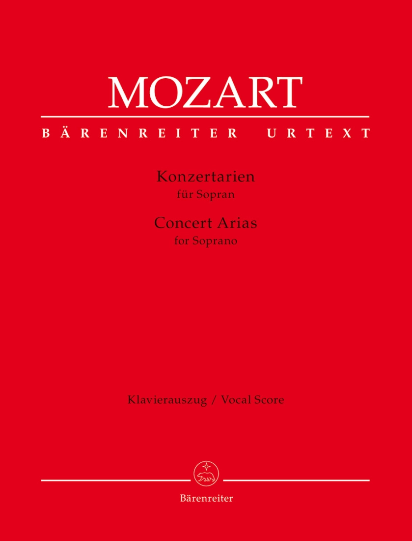 Concert Arias For Soprano - Mozart  - Soprano/Piano Vocal Score