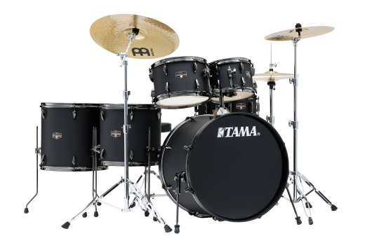 Imperialstar 6-Piece Complete Drum Kit (22,10,12,14,16,SD) with Cymbals and Hardware - Blackout Edition