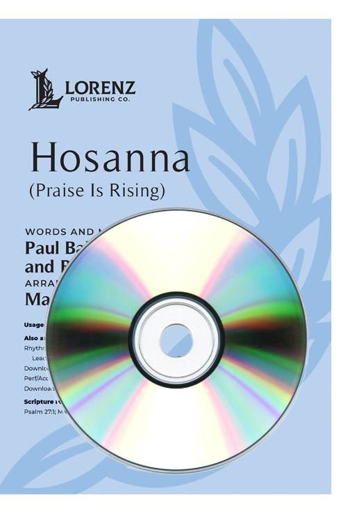 Hosanna (Praise is Rising) - Brown/Baloche/Hayes - Performance /Accompaniment CD