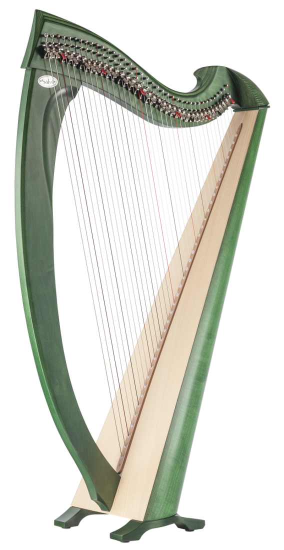 Una Professional Lever Harp, 38 String - Green