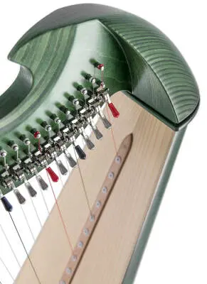 Una Professional Lever Harp, 38 String - Green