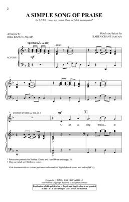 A Simple Song of Praise - Crane/Raney - SATB/Unison