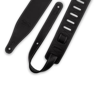 2.5\'\' Pull-up Butter Leather Guitar Strap - Black