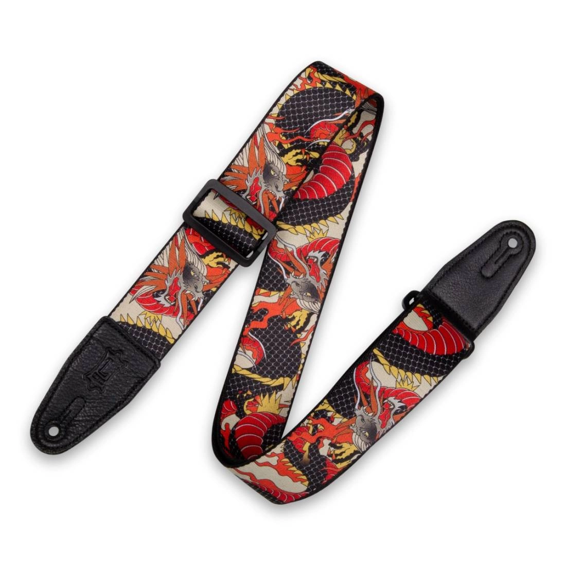 2\'\' Printed Polyester Guitar Strap - Japanese Dragon