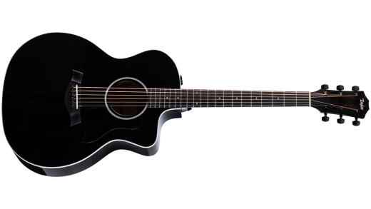 Taylor Guitars - 214ce-BLK DLX Spruce/Laminated Maple Acoustic-Electric Guitar - Black