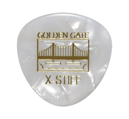 Golden Gate Picks - MP-125 Deluxe Flat Pick, Rounded Triangle, Extra Stiff - Pearloid (12)