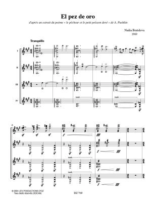El pez de oro - Borislova - Classical Guitar Quartet - Score/Parts