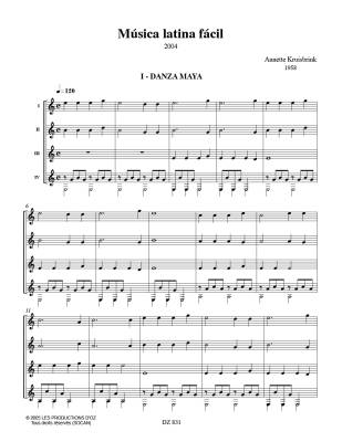 Musica latina facil - Kruisbrink - Classical Guitar Quartet - Score/Parts