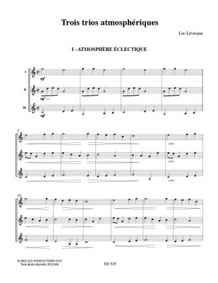 Trois trios atmospheriques - Levesque - Classical Guitar Trio - Score/Parts