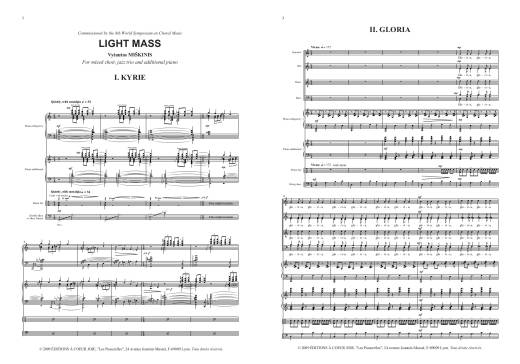 Light mass - Miskinis - SSAATTBB/Jazz Trio - Full Score