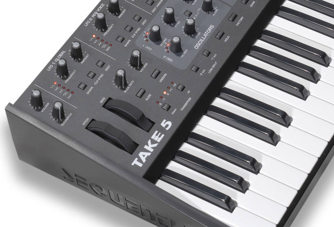 Sequential Take 5 Compact FiveVoice Analog Poly Synthesizer Long