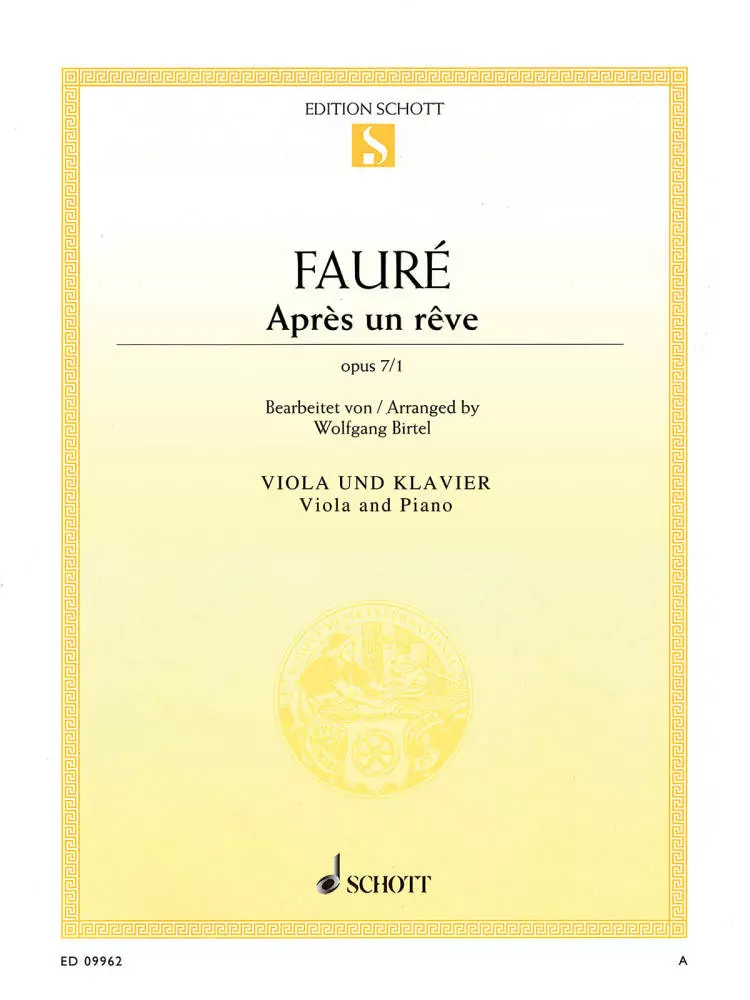 Apres Un Reve, Op.7, No.1 - Faure/Birtel - Viola/Piano