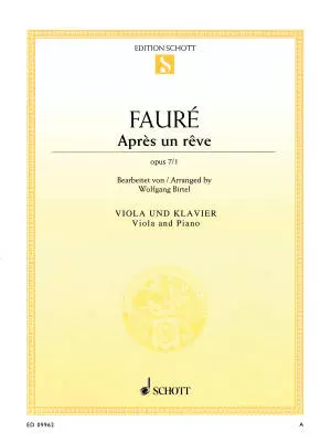 Schott - Apres Un Reve, Op.7, No.1 - Faure/Birtel - Viola/Piano