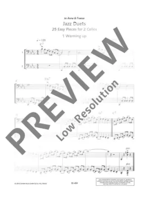 Jazz Duets, Vol. 1: 25 Easy Pieces in 1st Position - Amanti - Cello Duet - Book