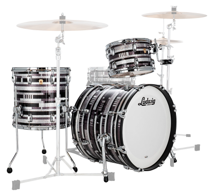 Ludwig Drums - Classic Maple Downbeat 3-Piece Shell Pack (20,12,14) - Digital Black Sparkle