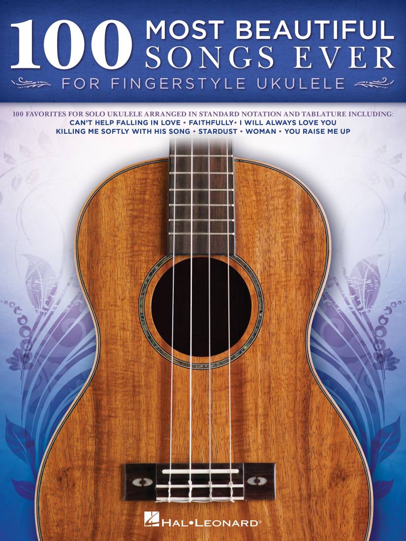 100 Most Beautiful Songs Ever for Fingerstyle Ukulele - Ukulele TAB - Book