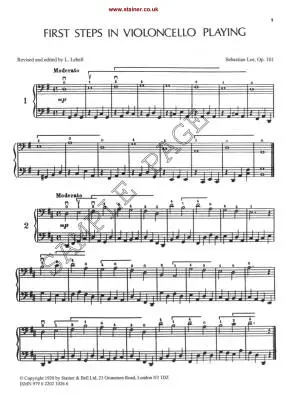 First Steps for One or Two Cellos, Op. 101 - Lee - Cello - Book
