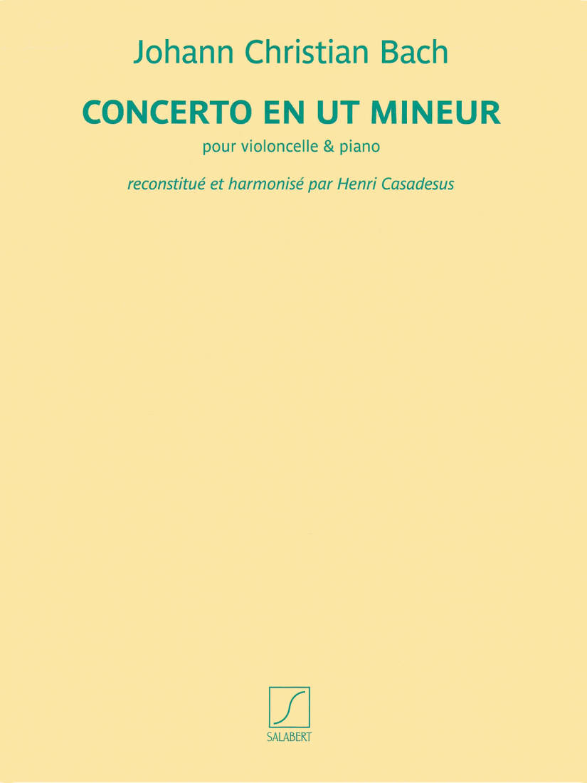 Concerto en ut Mineur - Bach/Casadesus - Violoncelle/Piano - Livre