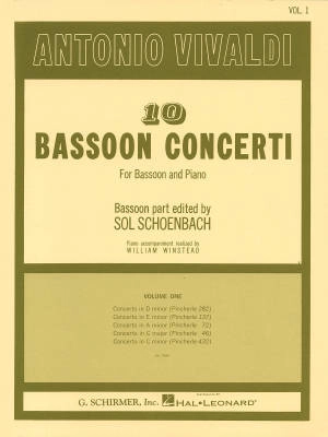 G. Schirmer Inc. - 10 Bassoon Concerti, Vol. 1 - Vivaldi/Schoenbach - Bassoon/Piano - Book