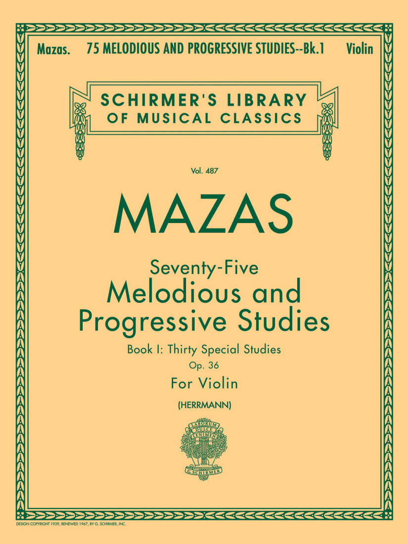 75 Melodious and Progressive Studies Op. 36, Book 1 - Mazas/Herrmann - Violin - Book