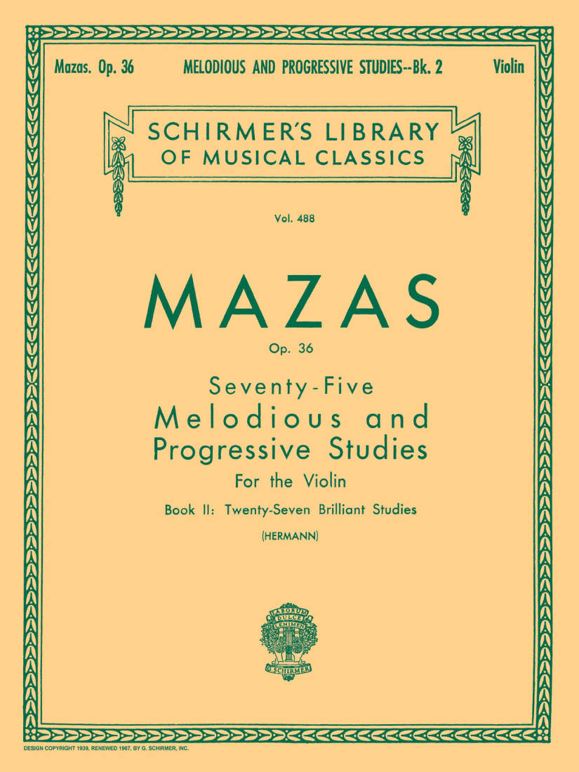 75 Melodious and Progressive Studies Op. 36, Book 2 - Mazas/Herrmann - Violin - Book