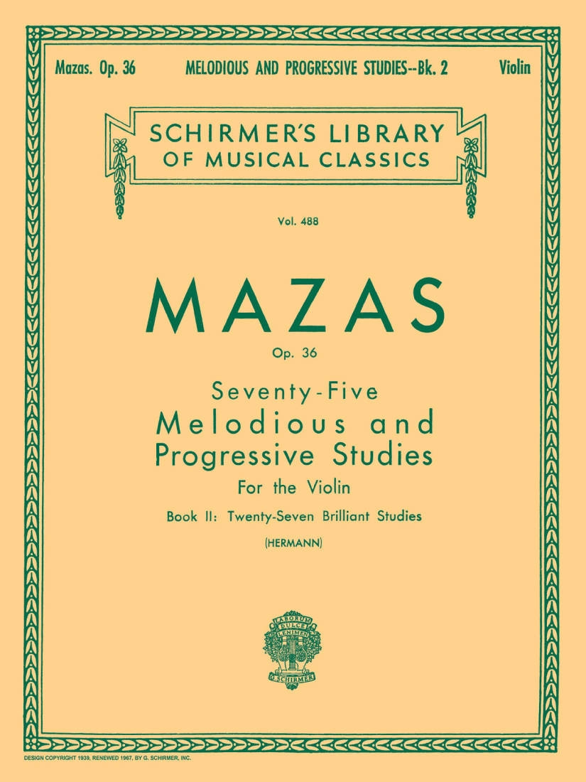 75 Melodious and Progressive Studies Op. 36, Book 2 - Mazas/Herrmann - Violin - Book