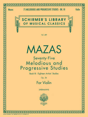 G. Schirmer Inc. - 75 Melodious and Progressive Studies Op. 36, Book 3 - Mazas/Herrmann - Violin - Book