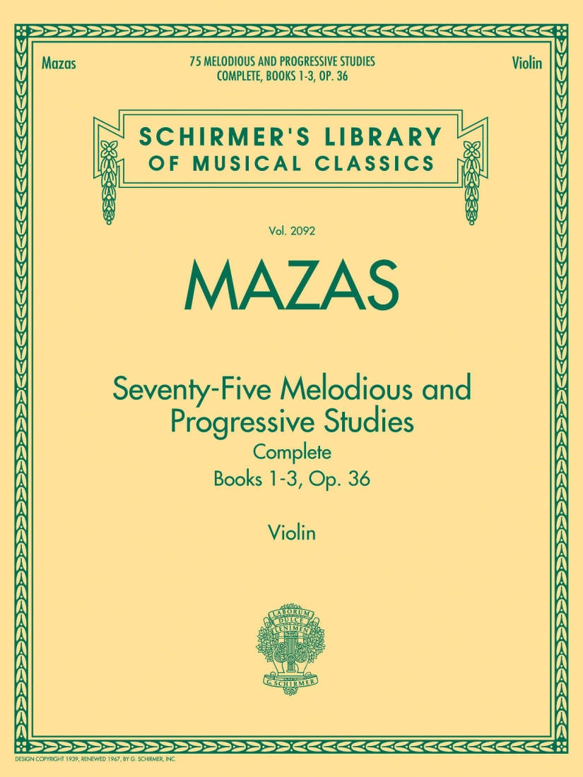 75 Melodious and Progressive Studies Op. 36, Complete - Mazas/Herrmann - Violin - Book