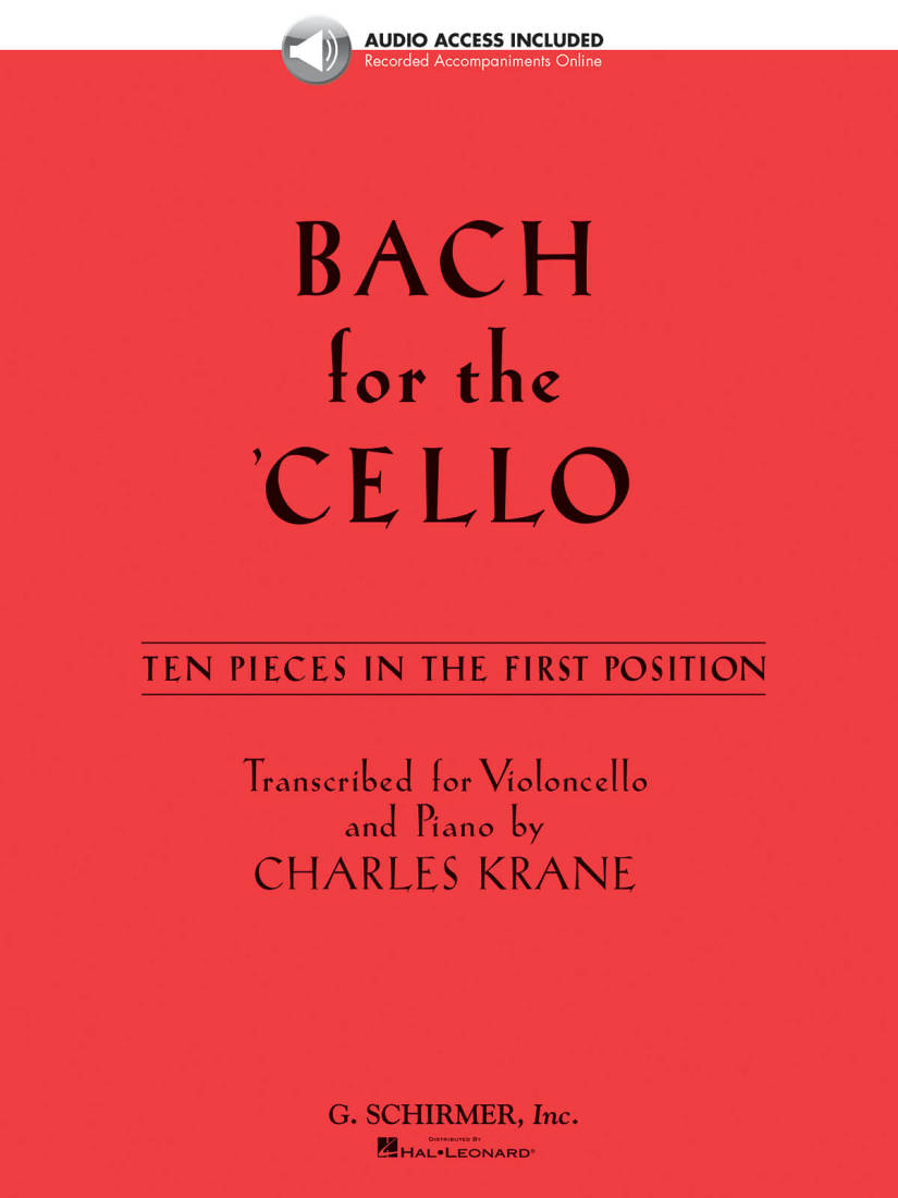 Bach for the Cello - Bach/Krane - Cello - Book/Audio Online