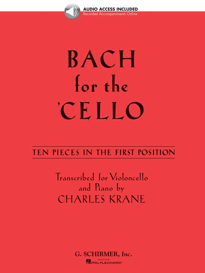 Bach for the Cello - Bach/Krane - Cello - Book/Audio Online