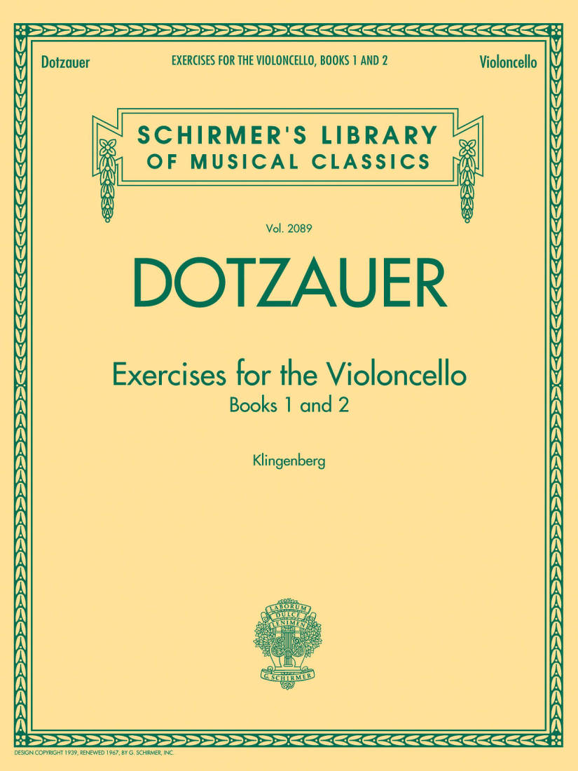 Exercises for the Violoncello, Books 1 and 2 - Dotzauer/Klingenberg - Cello - Book