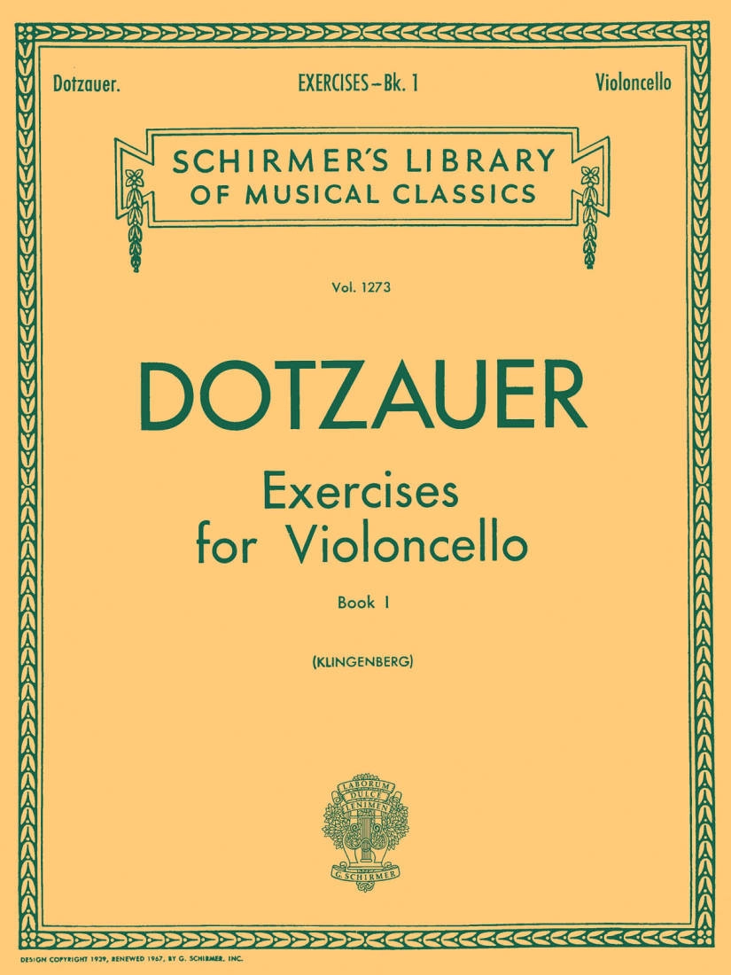 Exercises for Violoncello, Book 1 - Dotzauer/Klingenberg - Cello - Book