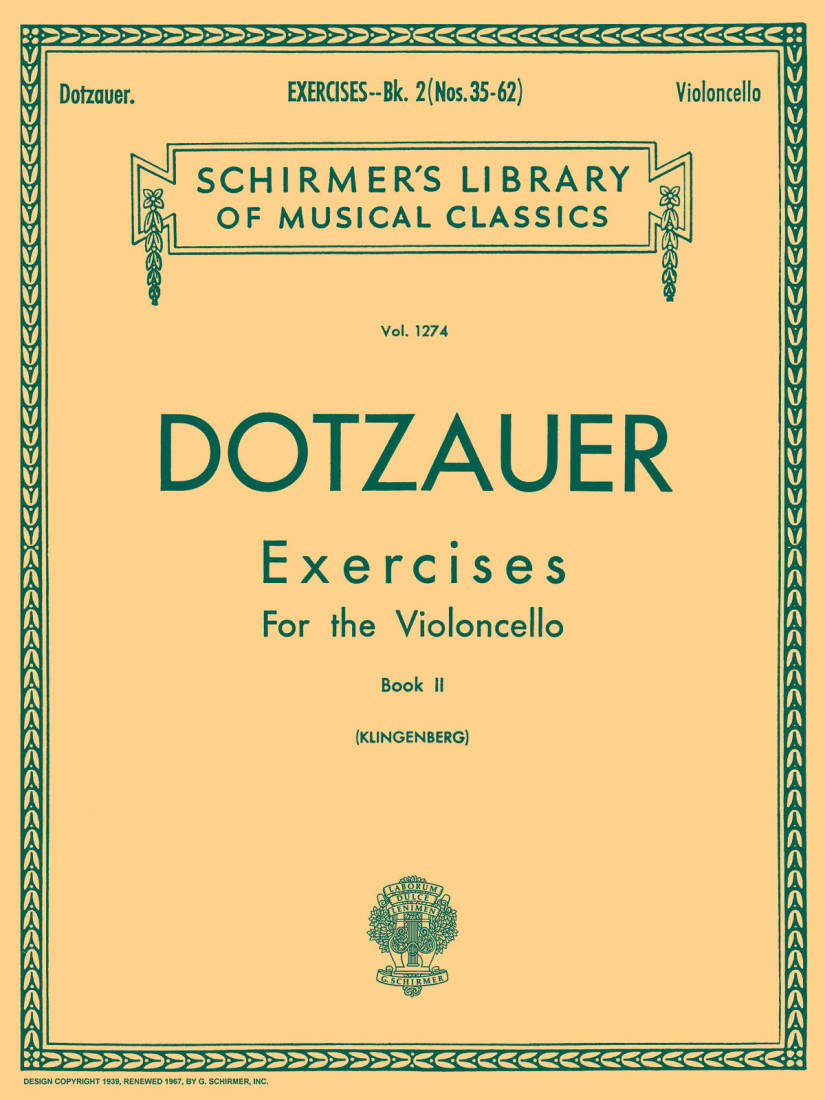 Exercises for Violoncello, Book 2 - Dotzauer/Klingenberg - Cello - Book