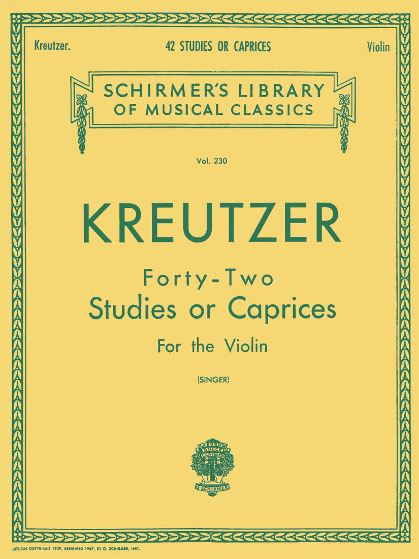 42 Studies or Caprices - Kreutzer/Singer - Violin - Book