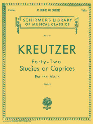 G. Schirmer Inc. - 42 Studies or Caprices - Kreutzer/Singer - Violin - Book