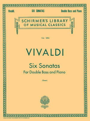 G. Schirmer Inc. - Six Sonatas - Vivaldi/Drew - Double Bass/Piano - Book