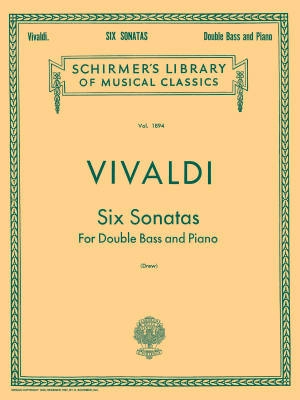 G. Schirmer Inc. - Six Sonatas - Vivaldi/Drew - Double Bass/Piano - Book