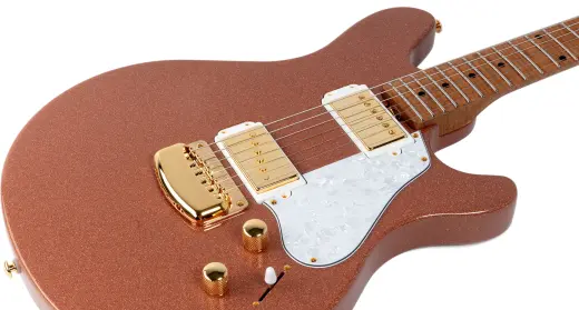 Valentine Electric Guitar with Case - Pink Champagne Sparkle