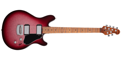 Ernie Ball Music Man - Valentine Electric Guitar with Case - Maroon Burst Sparkle