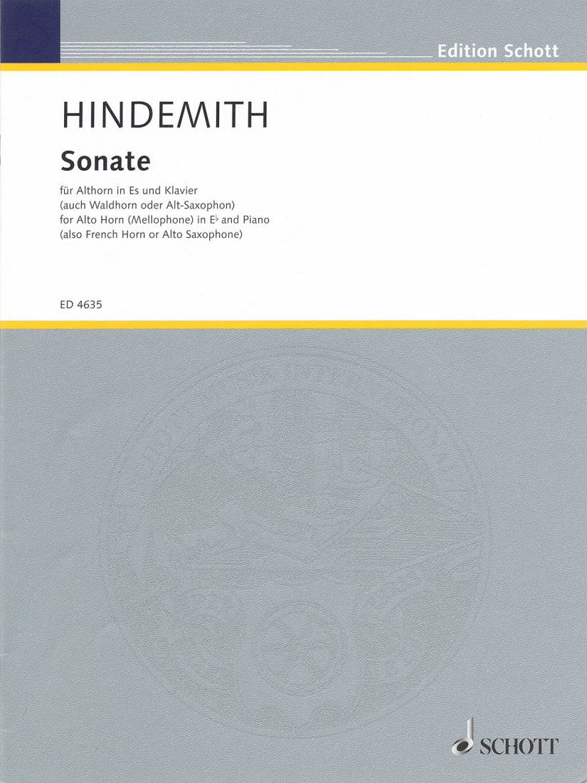 Sonata - Hindemith - Alto Horn or Alto Saxophone/Piano - Sheet Music
