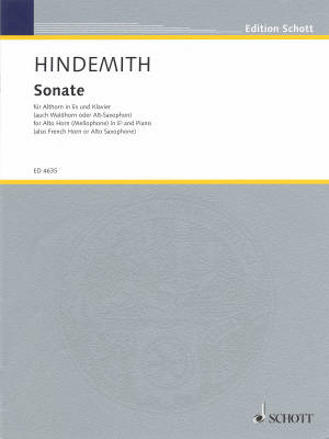 Schott - Sonata - Hindemith - Alto Horn or Alto Saxophone/Piano - Sheet Music