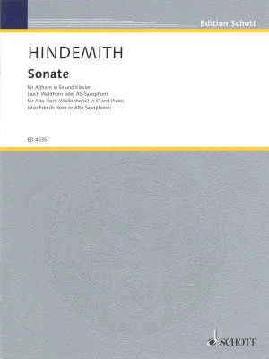 Schott - Sonata - Hindemith - Alto Horn or Alto Saxophone/Piano - Sheet Music