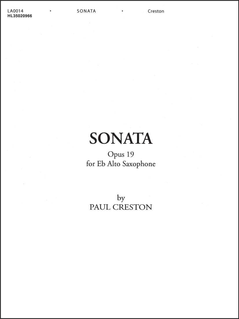 Sonata, Op. 19 - Creston - Alto Saxophone/Piano - Book