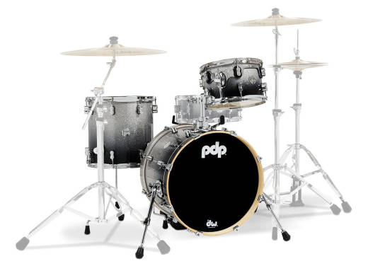 Pacific Drums - Concept Maple 3-Piece Shell Pack (18,12,14) - Silver to Black Fade Lacquer