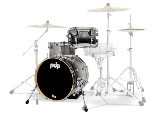 Concept Maple 3-Piece Shell Pack (18,12,14) - Silver to Black Fade Lacquer