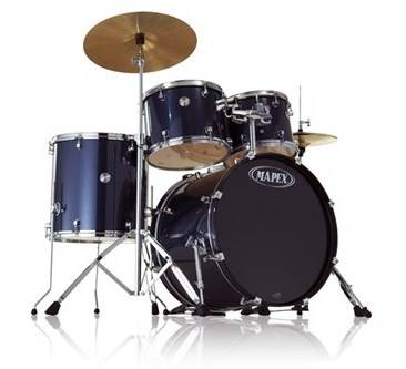 Voyager 5-Piece Drum Kit with Cymbals, Hardware & Throne - Royal Blue